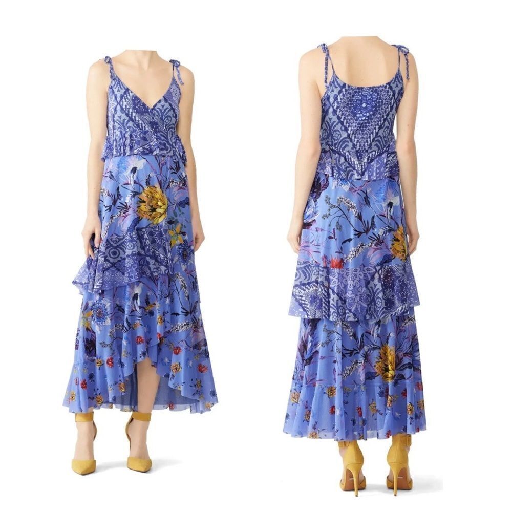 Fuzzi Lavender Patchwork Wrap Dress